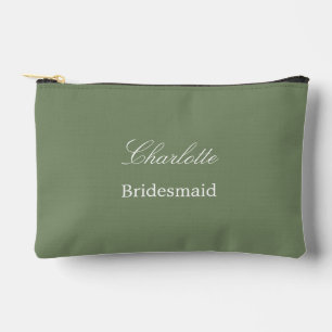 Elegante Bridesmaid Sage Green Accessory Pouch Zubehörtasche