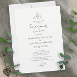 Elegante Bridesmaids Luncheon Blätter Schwarz & We Einladung<br><div class="desc">Das elegante Brautduschdesign der Brautjungfrau in Schwarz/Weiß bietet moderne Kalligraphie-Schrift und einen hübschen klassischen Serif-Schriftart in raffiniertem Schwarz auf weißem Hintergrund. Die traditionelle, frische Komposition wird mit dekorativen botanischen Blätter geschmückt. Das grenzenlose Design erlaubt es Ihnen, die Papierform einfach zu wählen und Ihre Einladung noch besser anzupassen. E-Mail invitationsuites@gmail.com mit...</div>