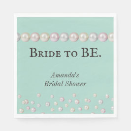Elegante Bridge to Be Aquamarin Blue Pearl Brautpa Serviette