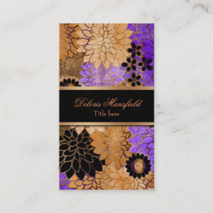 Elegante Bronze & Lavendel Foil Look Business Card Visitenkarte