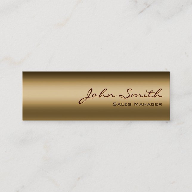 Elegante Bronze Metal Mini Business Card Visitenkarte (Vorderseite)