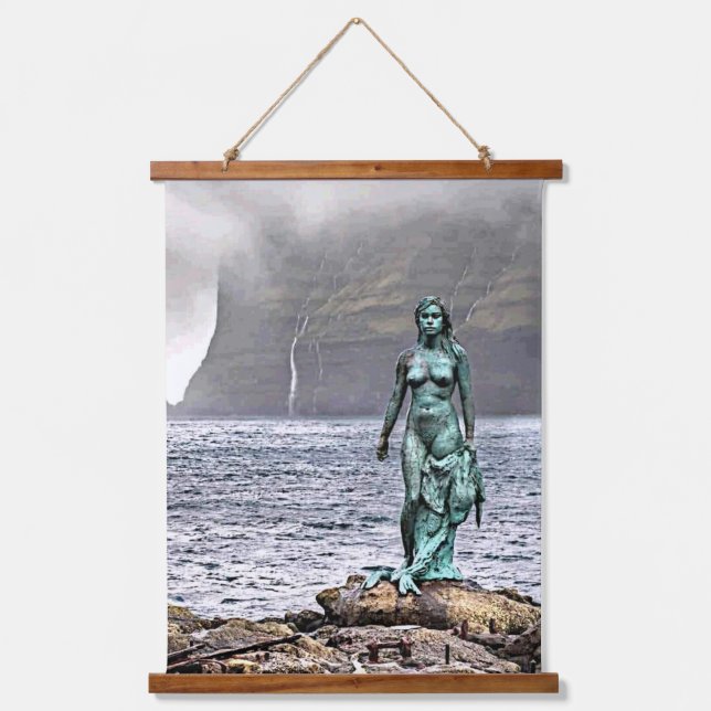 elegante Bronzestatue Wandteppich Mit Holzrahmen (Vorderseite)