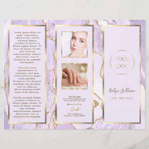 Elegante Broschüre Lavender und Gold Agate