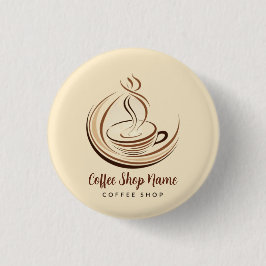 Elegante Brown Coffee Espresso Business Logo Shop Button