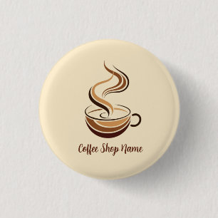 Elegante Brown Coffee Espresso Business Logo Shop Button