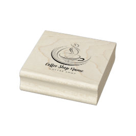 Elegante Brown Coffee Espresso Business Logo Shop Gummistempel