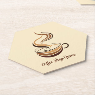 Elegante Brown Coffee Espresso Business Logo Shop Untersetzer