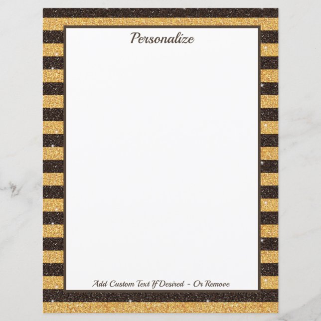 Elegante Brown Gold Glitzer Sparkle Personalisiert (Vorderseite)