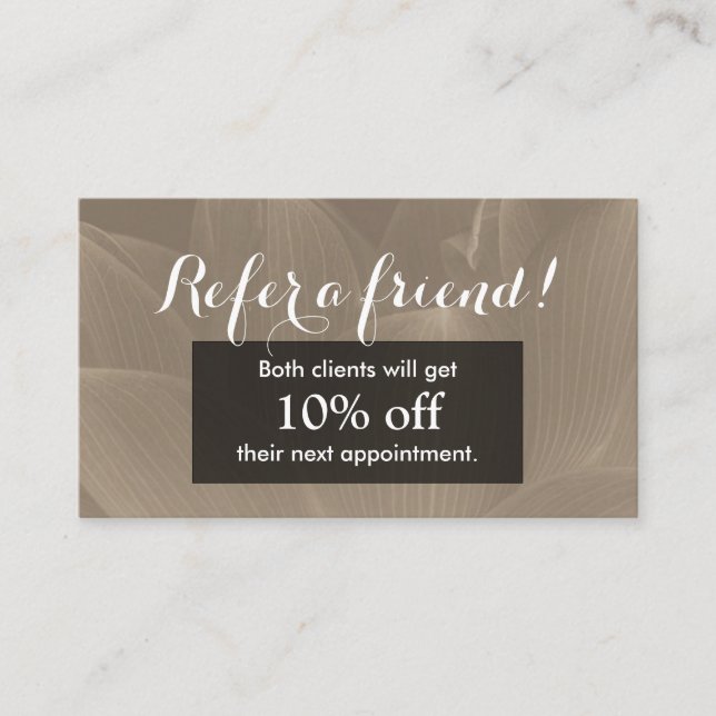 Elegante Brown Lotos-Blume der Empfehlungskarte (Vorderseite)