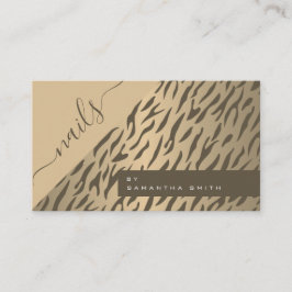 Elegante Brown Tiger Zebra Stripes Animal Print Visitenkarte