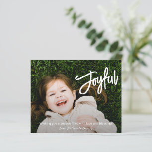 Elegante Brush Script Joyful Modern Christmas Card
