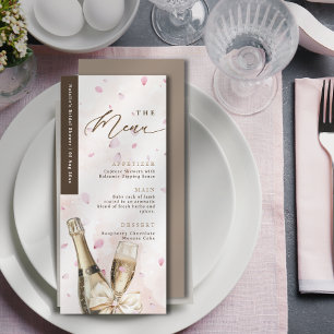 Elegante Bubbly Petals Coquette Pink Menu Card Menükarte