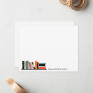 Elegante Bücherregal-Illustration personalisiert Mitteilungskarte