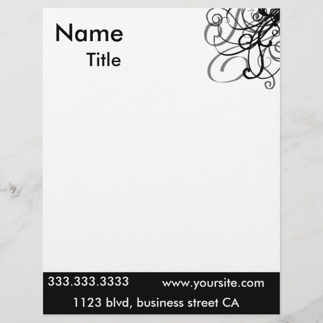 elegante Buchstaben Briefkopf (Vorderseite)