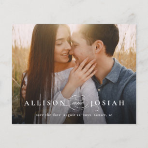 Elegante Budget-Foto-Hochzeit - Save-the-Date-Kart