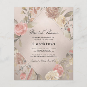 Elegante BUDGET roségoldene Hochzeitseinladung