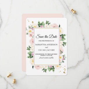 Elegante Bunte Aquarell Blumenmotive Save The Date