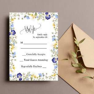 Elegante bunte herbstliche Blumen-Hochzeit-RSVP-Ka Einladung