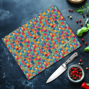 Elegante bunte Mosaik-Glasmalerei-Kunstwerke Schneidebrett