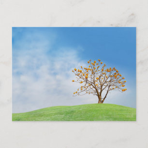Elegante bunte Reise-Postkarte mit Baum Feiertagspostkarte