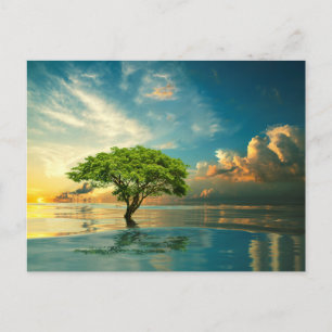 Elegante bunte Reise-Postkarte mit Baum Feiertagspostkarte