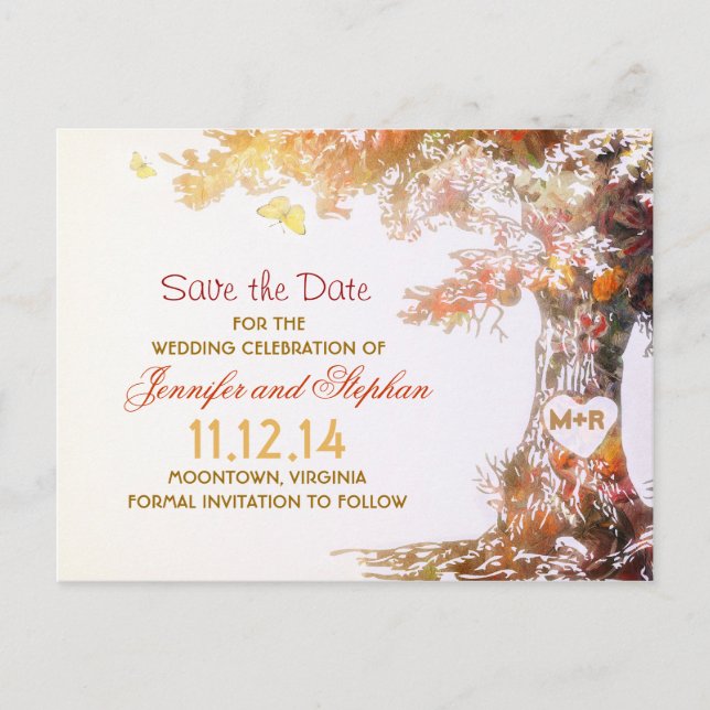 elegante, bunte, Save the Date Postkarten (Vorderseite)