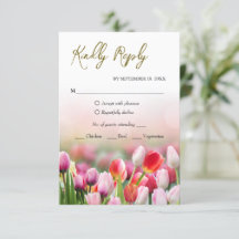 Elegante bunte Tulpen-Blumen-RSVP-Karte