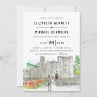 Elegante Burg | Illustriertes Hochzeitstag
