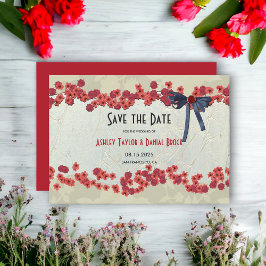 Elegante Burgund Country Floral Rustikale Hochzeit Save The Date