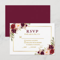 Elegante Burgund Floral Gold Hochzeit