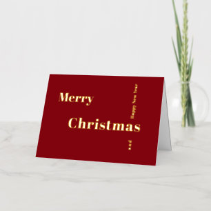 Elegante Burgund- und Goldene Weihnachtskarte