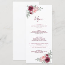 Elegante Burgund und Rosa Rosen Wasserfarben-Hochz