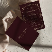 Elegante Burgunder Blumen Old Money Boho Chic Hoch