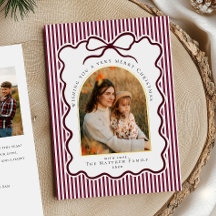Elegante Burgunder Coquette Foto Gold Weihnachten