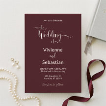 Elegante Burgunder Elfenbein Schrift Minimalistisc