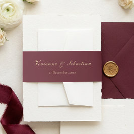 Elegante Burgunder-Gold-Schrift Minimalistische Ho Einladungsbanderole
