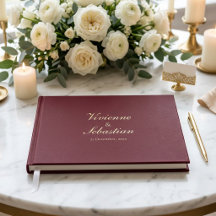 Elegante Burgunder-Gold-Schrift Minimalistische Ho
