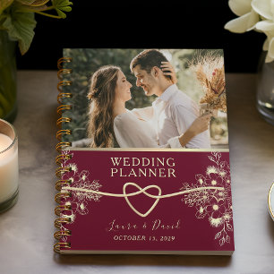 Elegante Burgunder Hochzeit Planer