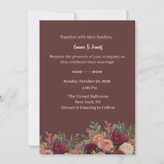 Elegante burgunderrote Luxus-Hochzeitseinladung  Einladung
