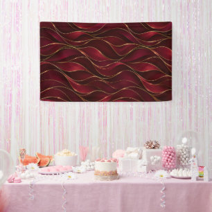 Elegante burgunderrote Marmorwellen mit goldenen A Banner
