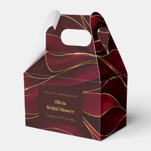 Elegante burgunderrote Marmorwellen mit goldenen A Geschenkschachtel