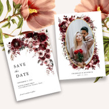 Elegante burgunderrote Rosen Hochzeit