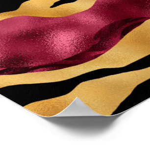 Elegante burgunderrote Tigerstreifen prägen das Ti Poster
