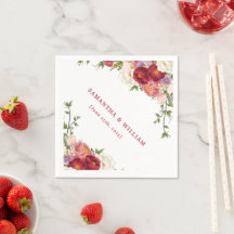 Elegante burgunderrote und rosa Hochzeit mit Blume