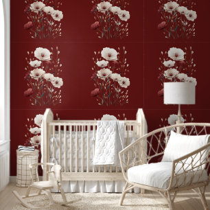 Elegante Burgundy Blume floral Tapete