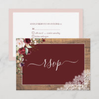 Elegante Burgundy Blush Botanical Lace Wood UAWG