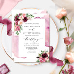 Elegante Burgundy Blush und Berry Floral Wedding Einladung<br><div class="desc">Genießen Sie Ihre Familie und Ihre Freunde mit dieser wunderschönen Hochzeitseinladung mit zarten Aquarellfarben, die hinter den Einladungen und den erlesenen Aquarelltönen in einer schönen Mischung aus Bordeaux, Beere, Rosa und Rosa. Die Fähigkeit, "zusammen mit ihren Eltern" zu "zusammen mit ihren Familien", "zusammen mit großer Freude" oder "zusammen mit großem...</div>