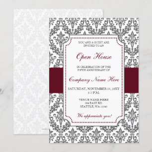 Elegante Burgundy Corporate Party Einladung
