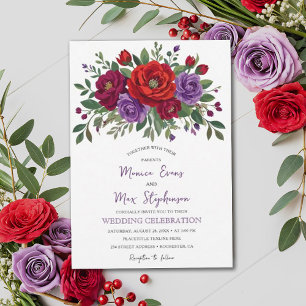 Elegante Burgundy Fall Rustikale Hochzeit Einladung