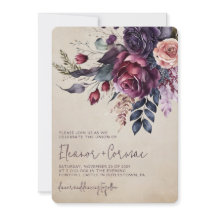 Elegante Burgundy Floral Watercolor Wedding